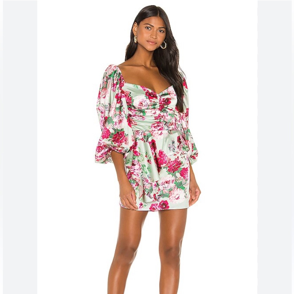 For Love & Lemons Robin Mini Dress in Mint